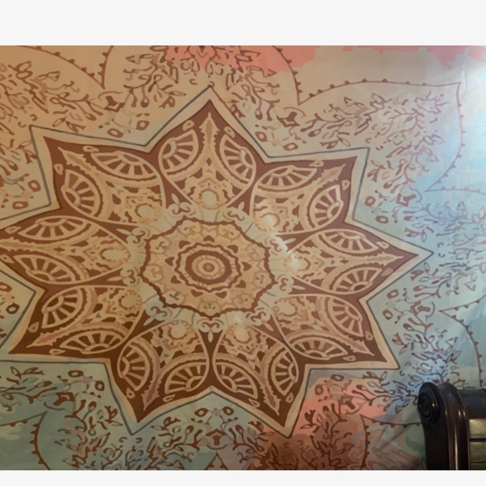 Boho pink blue mandala wall decor tapestry - Picture 3 of 4